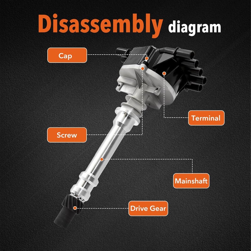 BasaltAuto Hei Ignition Distributor 93441558 1104051 305 350 Compatible for Chevy GMC C1500 C2500 C3500 K1500 K2500 K3500 Tahoe Yukon Savana Express 1500 2500 3500 Escalade 5.0L 5.7L V8 1996-2002 - Image 2